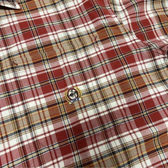 Cinch Shirt Men's Large Red Tan Plaid Long Sleeve Rodeo Western button up Miller - Picture 4 of 8